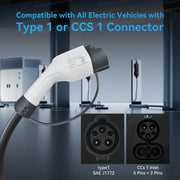 H KHONS Level 2 Electric Vehicle Charger, 32 Amp, 240V, Portable with 16 ft Cable, NEMA 14-50 Plug, App Controlled G2Y-T1-32A-16FT
