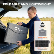 CTOLITY 400W Foldable Monocrystalline Solar Panel, Waterproof, Adjustable Kickstand, Portable Charger for Outdoor Use SP400