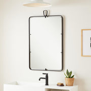 MARTINELLI ROUNDED RECTANGLE DECORATIVE VANITY MIRROR - MATTE BLACK
