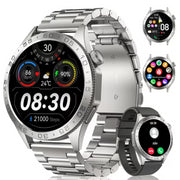Tickland Smart Watch for Men(Answer/Dial Calls) 1.43 AMOLED/100 Sports Modes 5ATM Waterproof Fitness Watch with Fitness Tracking Fits for Android and iOS Smartwatch Silver Steel