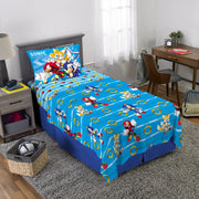 Sonic the Hedgehog NA332K Kids Twin Sheet Set, Gaming Bedding, Blue, Sega