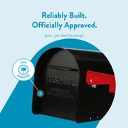Architectural Mailboxes Ironside Large Capacity Galvanized Steel Black Post Mount Mailbox MB801BAM