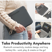 Macally iPad Pro 13 Inch Keyboard Case with Backlit Bluetooth Keyboard, Multi-Touch Trackpad, Adjustable Stand, Apple Pencil Holder, Black, IPKBCASEP13