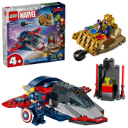 LEGO Marvel Captain America vs. Thanos Building Toy - Pretend Play Set for Boys & Girls, Ages 4+ - Kids Building Blocks W/ 2 Super Hero Toy Minifigures - Gift Idea for Birthdays - 76319