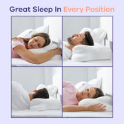 Generic Sleep Memory Foam Pillow, Ergonomic Cervical Design, 6-Zone Support, Breathable Washable Cover, Dual Height Options for Back Side Stomach Sleepers