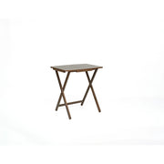 Mainstays MSD529801139009 XL Oversized Folding Tray Table Set of 4 with Rack, Rustic Espresso