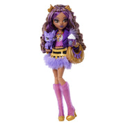 Mattel Monster High Clawdeen Wolf Doll with Furry Skirt, Moto Jacket, Pet Wolf Pup Crescent, 7 Accessories, Multicolor, JHK30