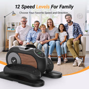 MERACH E32 Under Desk Elliptical Machine, 12 Adjustable Speeds, Quiet Motor, Black
