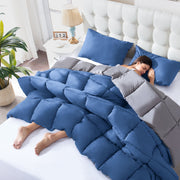 WhatsBedding WG-LDSET-BGF Full Size Comforter Set, 3-Piece, Full, Blue/Gray