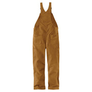 Carhartt Flame-Resistant Quilt-Lined Duck Bib Overalls for Men - Carhartt Brown - 38x32
