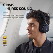Soundcore by Anker Space One Over-Ear Headphones, Active Noise Cancelling with 2X Stronger Voice Reduction, 40H ANC Playtime, LDAC Hi-Res Wireless Audio, Touch Control, Latte Cream, A3035