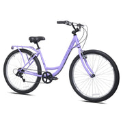 Concord Laguna Comfort Bike, 27.5 in Wheels, Steel Low Step Frame, 7-Speed Shimano Gearing, Adjustable Seat and Handlebar, Unisex, Purple, 42815