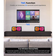 Gesnada Karaoke Machine K68, Portable PA System with Dual 4-Inch Woofers, 2 Wireless Microphones, Bluetooth 5.4, RGB Disco Lights, 180W Peak Power, Black