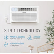 Keystone KSTAT14-2D 14,000 BTU 700 Sq. ft. Through-the-Wall Air Conditioner with Remote Control, White