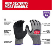 Milwaukee 48-73-7011 Cut Level 7 High-Dexterity Nitrile Dipped Gloves, M Gray