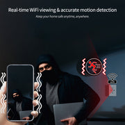 Yaoinaoou WIFI Mini Camera 1080P HD AC Wall Socket with 2 Plug Outlets and 2 USB Ports, Indoor Surveillance with Motion Detection and Cloud Storage