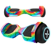 Hover-1 DSA-REBL-RBTD Rebel Kids Hoverboard with LED Headlight, 6 m Max Speed - Rainbow Tie Die