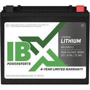 Interstate Batteries IBX-20Q-Li IBX 12V Lithium Powersports Battery, 600CA, 6Ah, Lightweight, Quad Terminal, Group 20Q