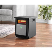 Mainstays HT1168 1500W Freestanding 4-Element Infrared Cabinet Space Heater, Black