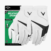 Callaway Weather Spann Golf Glove, Left Hand, Large, White, 2-Pack