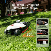 Mammotion MTL24LUX2US02 LUBA 2 AWD 5000X Robotic Lawn Mower, Reception for 1.25 Acre, Max 1.5 Acre
