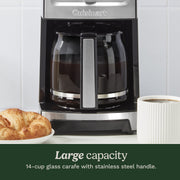 Cuisinart 14-Cup PerfecTemp Programmable Coffee Maker, White, Glass Carafe, Brew Strength Control, Brew Pause, Over Ice Function, DCC-3500W