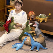 FulanDe Dinosaur Plush Toy, 16 Inch Gray Velociraptor Stuffed Animal, Soft Cotton Plush Doll for Kids V0153