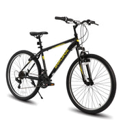 Hiland BAMC031bk-26-R 26 Inch Mountain Bike, Mens Womens MTB with 21 Speeds, High-Tensile Steel Frame, Black
