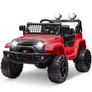 Clovercat 12V Ride On Toys Battery-Operated Jeep Car for Kids, Red - 3 years and up