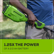 Greenworks 1807202 60 Volt 2.5Ah Battery, Compact Lightweight, Impact-Resistant with LED Charge Indicator, Compatible with 75+ Greenworks 60V Tools