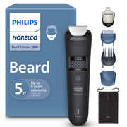 Philips Norelco Beard Trimmer 5000 Series, Waterproof Beard Styler with Precision Dial, 40 Lock-In Length Settings, Self-Sharpening Stainless Steel Blades, Facial Hair Mess Collector, USB Rechargeable, BT5775/40