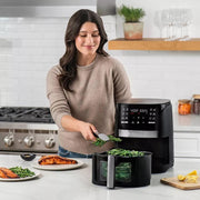 Gourmia 89110863 6-Qt Digital Window Air Fryer, FryForce 360 Technology, 12 One-Touch Presets, Guided Cooking, Black