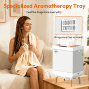 Fluey 35L Towel Warmer Bucket with Rapid Heating, LED Display, Aromatherapy, Child Lock, Gray, E2512