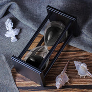 Bellaware Hourglass Timer, 60 Minute, Black Sand, Wooden Frame, 4 x 4 x 8 in