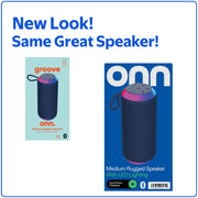 Onn Medium Rugged Portable Wireless Bluetooth Speaker with Multi-Color LED Lighting, IPX7 Waterproof, Navy, AABLU100081916