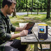 Stanley FatMax 1800 Peak Amp Lithium Jump Starter with 120 PSI Air Compressor, USB Power Bank, Yellow, 1800A