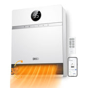DREO Smart Wall Mount Ceramic Heater, White, Remote Control, 30 Oscillation, Energy Efficient, DR-HSH017S