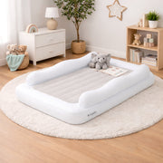 Regalo Inflatable Toddler Travel Bed, Twin XL, Two-Sided Safety Rail Bumpers, Gray PVC Mattress with Air Pump and Carry Bag, Ages 2-5, 5100 DS
