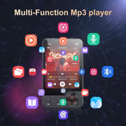 Oilsky 128GB Portable Audio Player, Bluetooth 5.3, 2.4-Inch Full Touch Screen, Built-in Speaker, Micro SD Card Slot, FM Radio, Voice Recording, Black, A55