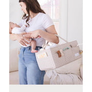Lily Miles Baby Diaper Caddy Organizer Quilted Nursery Storage Portable Diaper Changing Station Soft Sand LM-QT-CADDY-SS