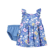 Carter's Child of Mine Baby Girls' Blue and Purple Floral Dress, Bue, 6-9 Months