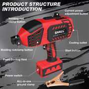 SHALL Portable Electric Stick Welder, Handheld ARC Welding Machine with IGBT Inverter, 0-120 Amp Adjustable Current, Supports 1/16-1/8 in Rods, 110V