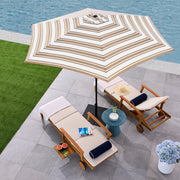 Best Choice Products 10ft Outdoor Steel Market Patio Umbrella, Crank Lift, Push Button Tilt, 6-Rib Frame, Striped Tan, SKY7936