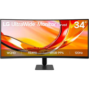 LG 34U601B UltraWide 34 in. Curved WQHD VA LCD Monitor, 120Hz Refresh Rate, AMD FreeSync Premium, HDR10, sRGB 99%, Tilt Adjustable
