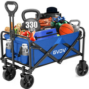 GVDV Collapsible Wagon Cart, Portable Utility Wagon for Camping, Beach, Picnic, Shopping, Sports