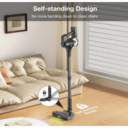MOOSOO Busybudy Cordless Vacuum Cleaner with Pet Brush, Stick Vacuum Cleaner Cordless with Anti-Tangle Brus