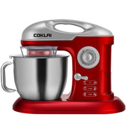 COKLAI Kitchen Electric Stand Mixer, 7.3QT Stainless Steel Bowl, 6 Speed Settings, Aluminium Die-Casting Head Shell, Red, CKKM-668R