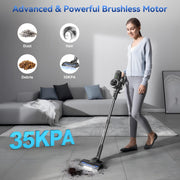 Lazyswan FABULETTA Cordless Vacuum Cleaner, 35KPa Powerful Suction, 50min Runtime