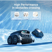 WYBOT B1 Robotic Pool Cleaner, Cordless, Dual-Motor Suction, Smart Navigation, Self-Parking, 120min Runtime, Black Green