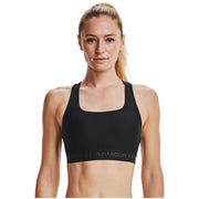 Under Armour Crossback Mid Sports Bra - Black/Black/Jet Gray - L